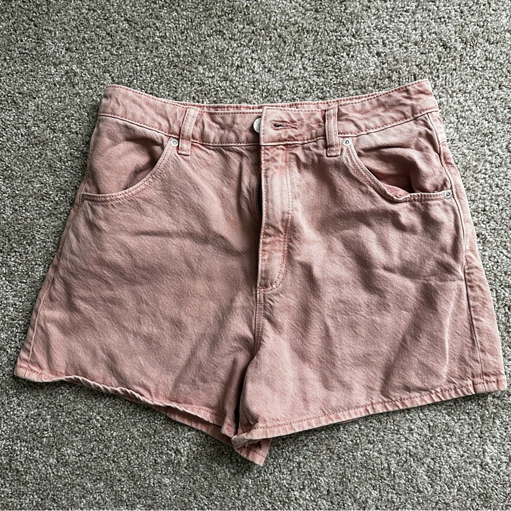 Rolla’s high rise pink denim shorts